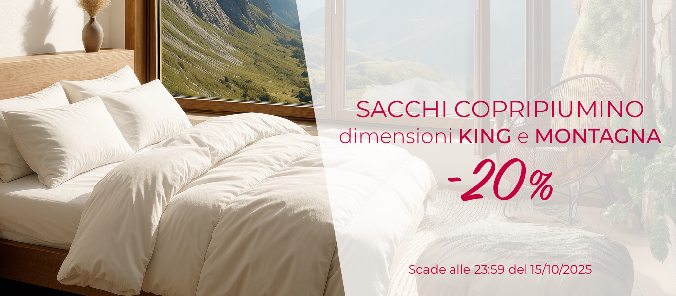 Promo sacchi copripiumino King e Montagna