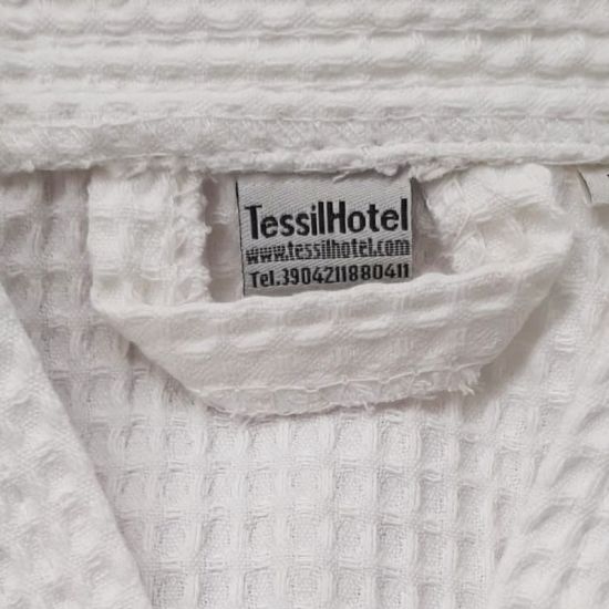 Accappatoio Sciallato Nido d'Ape - etichetta Accappatoio Sciallato Nido d'Ape - etichetta