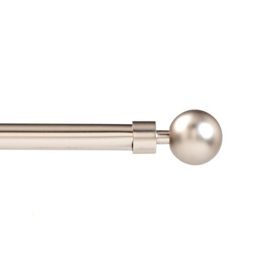 Bastone per tenda estensibile in ferro inox satinato con terminale a palla per hotel, alberghi e b&b Bastone per tenda estensibile in ferro inox satinato con terminale a palla per hotel, alberghi e b&b