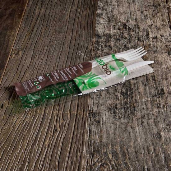 Set bis posate biodegradabile e compostabile Master-bi per ristoranti, hotel, alberghi e b&b Set bis posate biodegradabile e compostabile Master-bi per ristoranti, hotel, alberghi e b&b