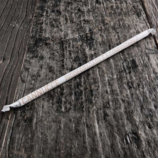 Cannuccia con snodo imbustata biodegradabile e compostabile per ristoranti, hotel, alberghi e b&b