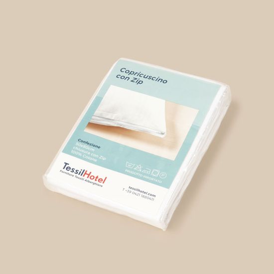 Confezione del copricuscino con Zip per hotel, alberghi e b&b Confezione del copricuscino con Zip per hotel, alberghi e b&b