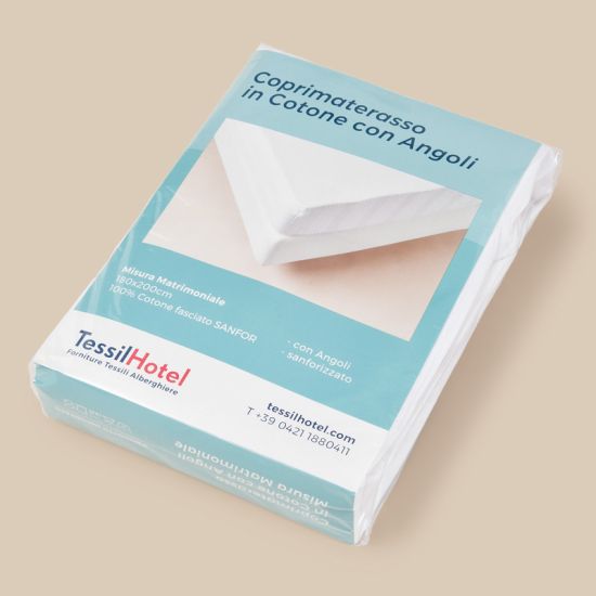 Coprimaterasso in cotone con angoli per hotel, alberghi e b&b