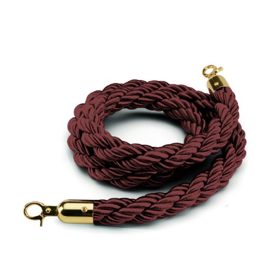Corda rossa intrecciata con terminale dorato
