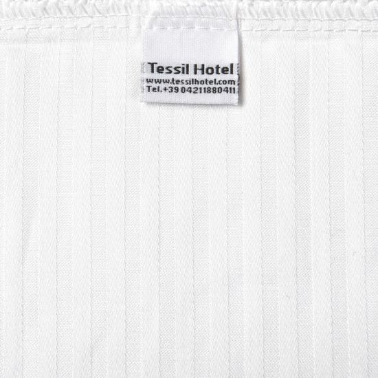 Lenzuola sopra su misura raso rigatino bianco per hotel, alberghi e b&b