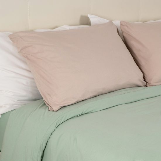 Federe no stiro in jersey colorato per alberghi, hotel, b&b - variante tortora