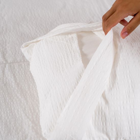 Federa no stiro Seersucker Bianco per hotel, alberghi e b&b - patella
