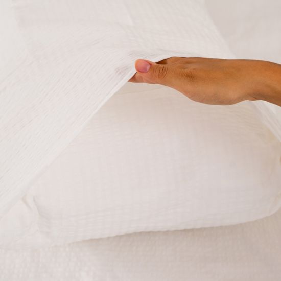 Federa no stiro Seersucker Bianco per hotel, alberghi e b&b - patella