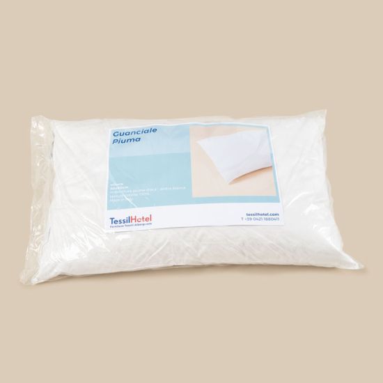 Confezione del guanciale in Piuma 50x80cm per hotel, alberghi e b&b Confezione del guanciale in Piuma 50x80cm per hotel, alberghi e b&b
