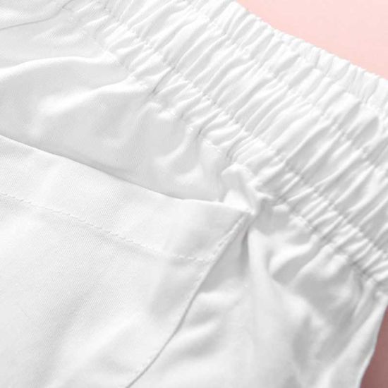 Pantalone da lavoro in cotone bianco per ristoranti, bar, catering, spa, centri benessere.