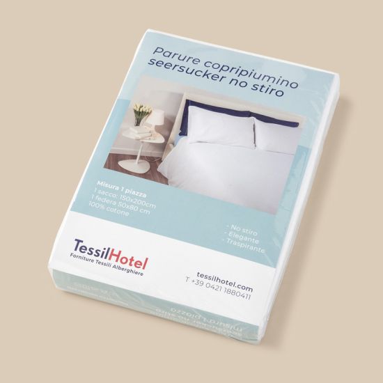 Parure coprpiumone no stiro Seersucker bianco