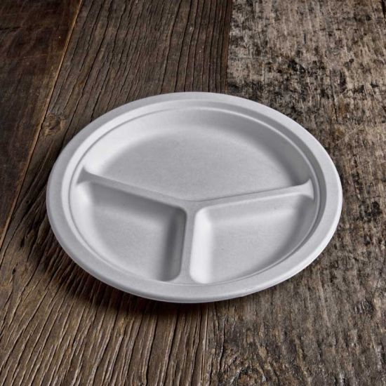 Piatto piano triscomparto biodegradabile e compostabile per ristoranti, hotel, alberghi e b&b Piatto piano triscomparto biodegradabile e compostabile per ristoranti, hotel, alberghi e b&b