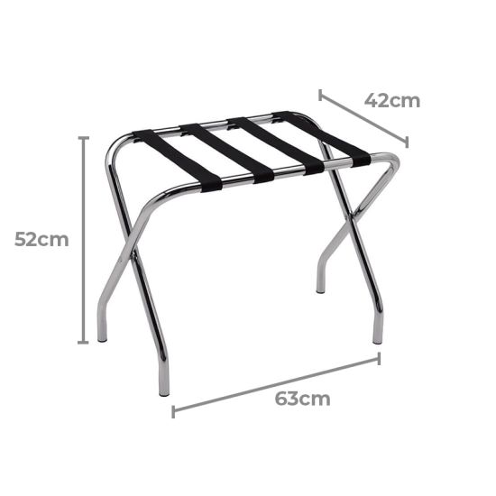 Poggiavaligie cromato per alberghi, hotel, b&b