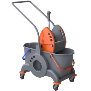 Carrello con 2 secchi e strizzatore