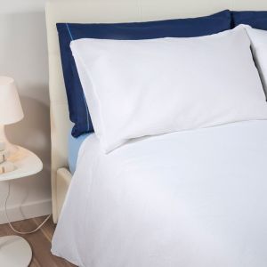 Federa no stiro Seersucker 100% cotone bianco