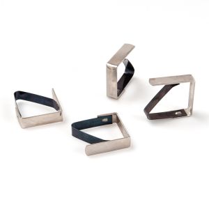 Fermatovaglia in acciaio nichelato maxi 4 pezzi