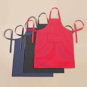 Grembiule con pettorina e tasca Gessato