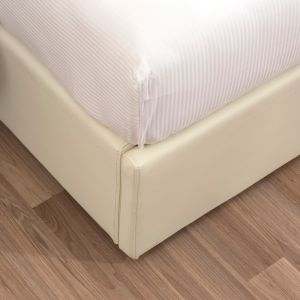 Lenzuola con angoli su misura raso rigatino bianco