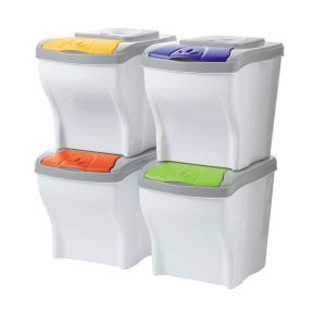 Set 4 pattumiere per raccolta differenziata