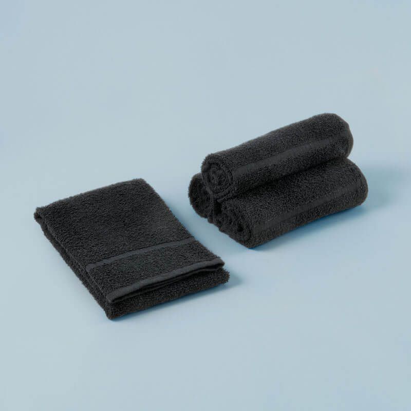Cotone 100% cotone Asciugamano da parrucchiere confezione da 12 Nero colore nero 50x90 