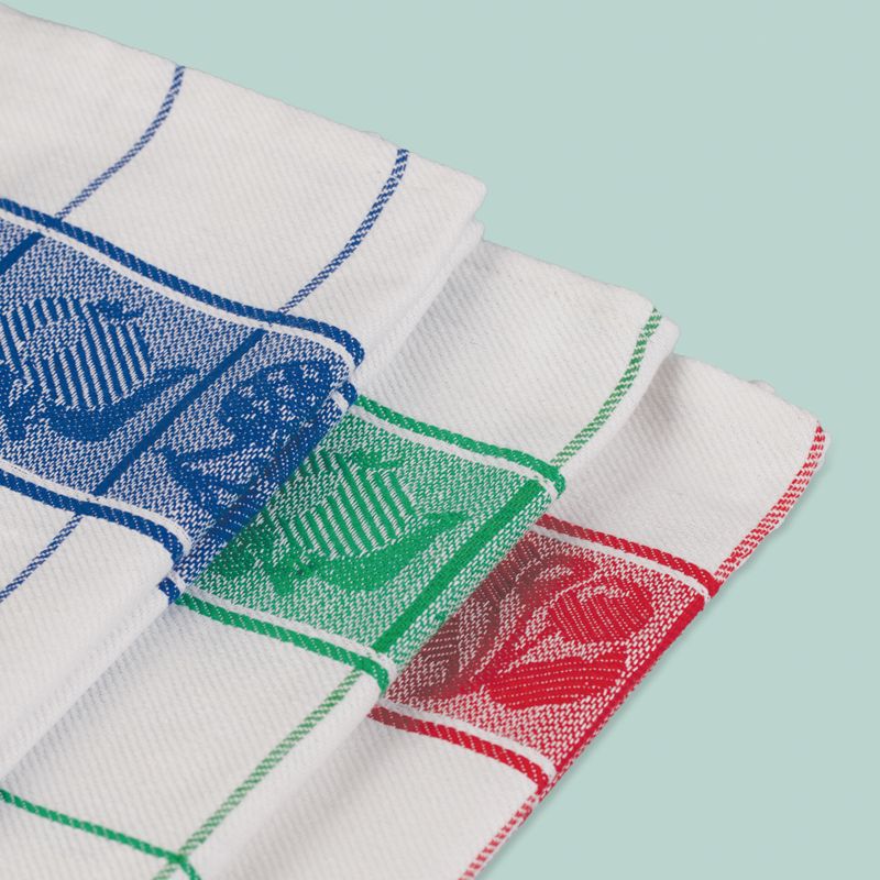 Set di 3 Strofinacci Premium - Canovacci per la Cucina | Blu |Centr