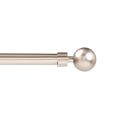 Bastone per tenda estensibile in ferro inox satinato con terminale a palla per hotel, alberghi e b&b Bastone per tenda estensibile in ferro inox satinato con terminale a palla per hotel, alberghi e b&b