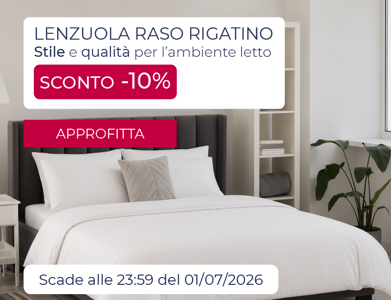 Promo lenzuola raso rigatino
